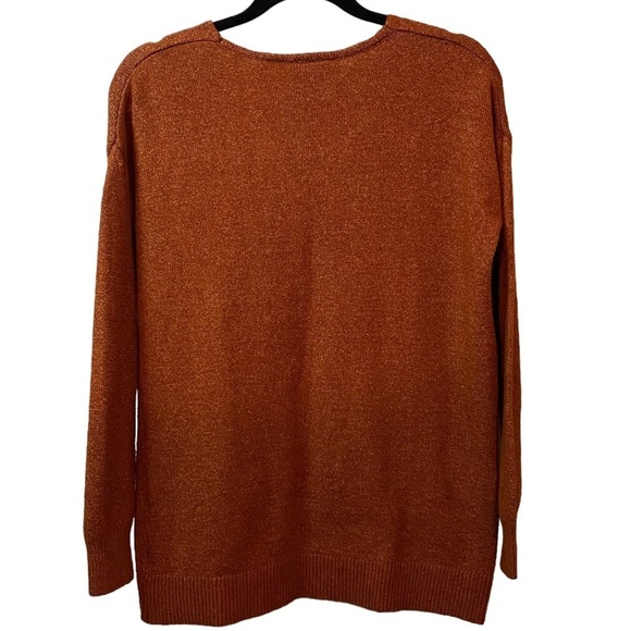 Oversized Tunic Lightweight Sweater Marled Pumpkin Spice Pull Over Casual Chic - Picture 4 of 13